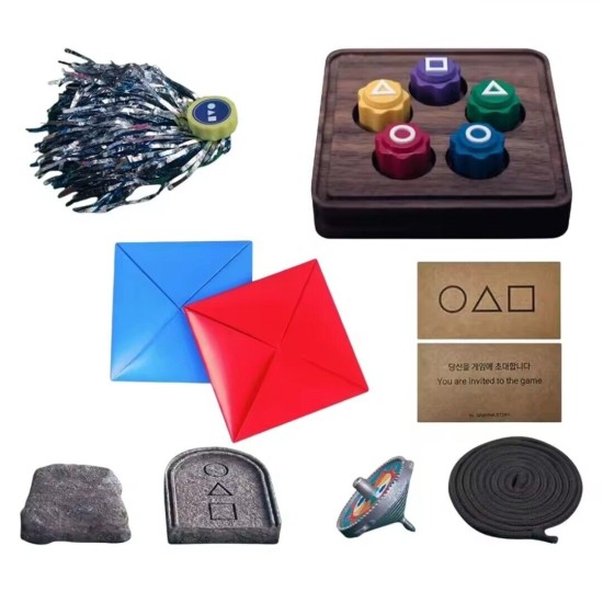 Squid Game παιχνίδι,Σετ 6 κορεατικό παιχνίδι gonggi-Jebi Kicks-Flying Stones-Spinning Tops-Ddakji Game Paper flip Card Season 2 NEW VIRAL GAME Squid Game παιχνίδι,Σετ 6 κορεατικό παιχνίδι gonggi-Jebi Kicks-Flying Stones-Spinning Tops-Ddakji Game Paper flip Card Season 2 NEW VIRAL GAME