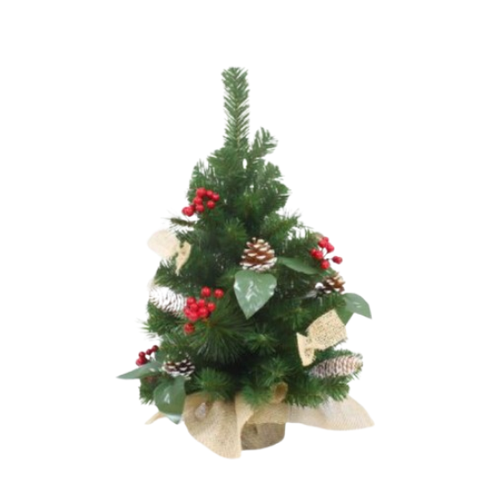 Διακοσμητικό Χριστουγεννιάτικο Δέντρο Με Κουκουνάρια Και Μούρα 45εκ