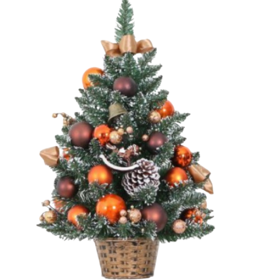 Διακοσμητικό Χριστουγεννιάτικο Δέντρο Με Κουκουνάρια Και Πορτοκαλί Μπάλες