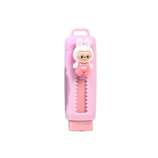 Γόμα Cartoon Pop Mart Cute Labubu Pushable Eraser Drawing Ροζ
