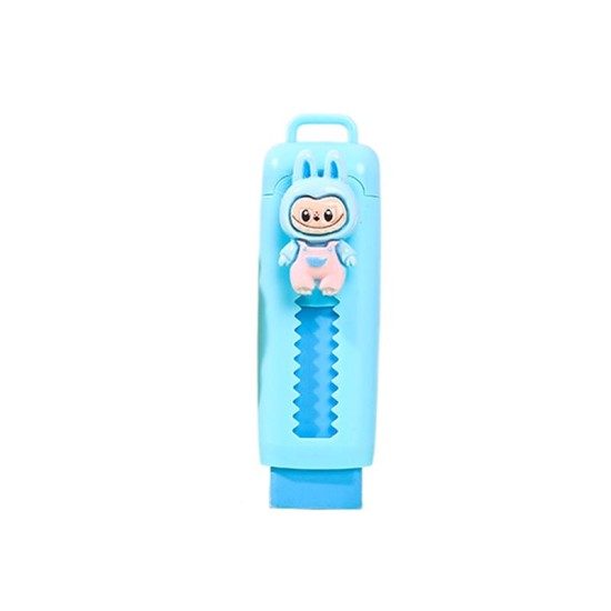 Γόμα Cartoon Pop Mart Cute Labubu Pushable Eraser Drawing Μπλε