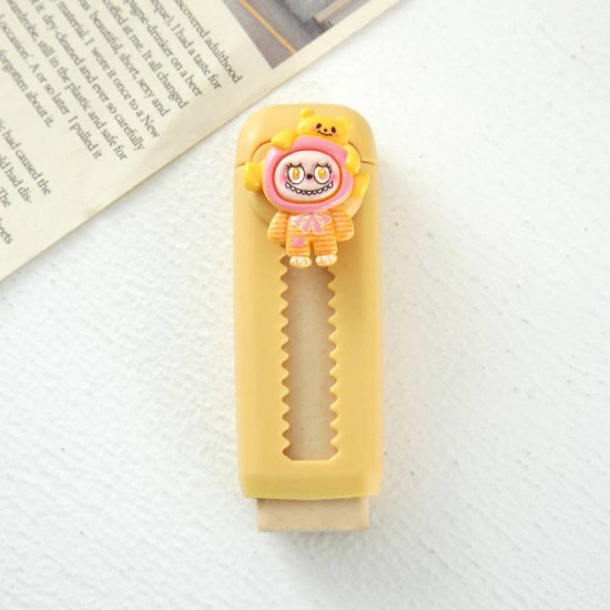 Γόμα Cartoon Pop Mart Cute Labubu Pushable Eraser Drawing Μπλε