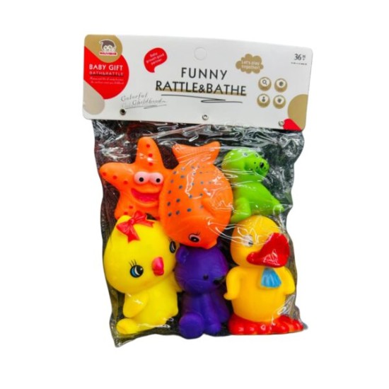 Funny Rattle & Bathe Διάφορα σχέδια 5 τμχ