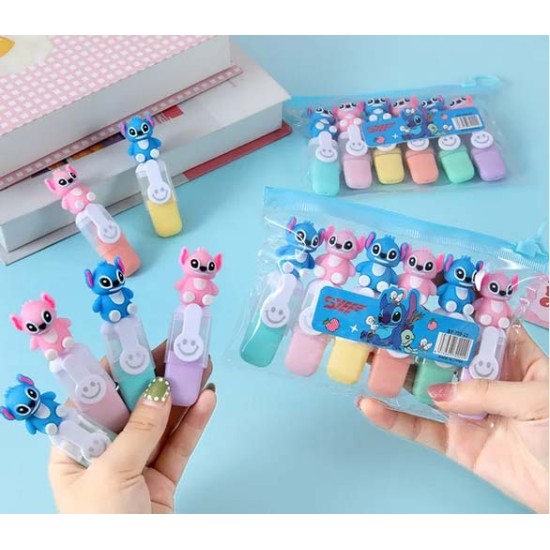 Stitch Highlighter Σετ 6 Μαρκαδοράκια Υπογράμμισης Πολύχρωμα - Stitch