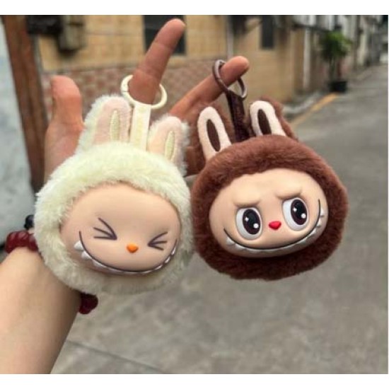 OEM Labubu Cartoon Plush Head Keychain Bag Fashion Σετ 2 τμχ OEM Labubu Cartoon Plush Head Keychain Bag Fashion Σετ 2 τμχ