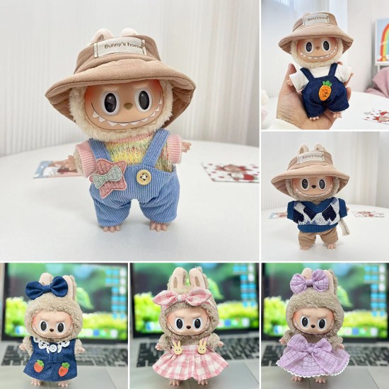 OEM Labubu With Clothes Random Outfit Macaron Style Μπρελόκ High Quality