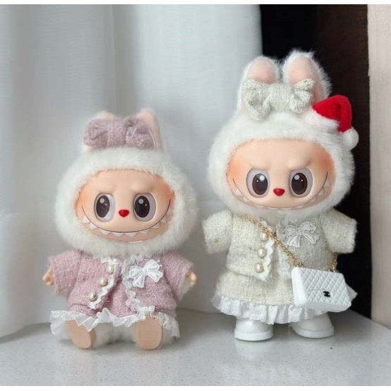 OEM Labubu With Clothes Preppy Outfit Macaron Style Μπρελόκ High Quality