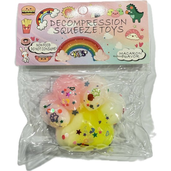 Pinch Family Cat Paw Sticky Squeeze Soft Toy -Μαλακή Πατούσα Κίτρινο Glitter