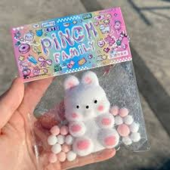 Pinch Family Αρκου΄δάκι Άσπρο Sticky Squeeze Soft Toy -Μαλακή Πατούσα
