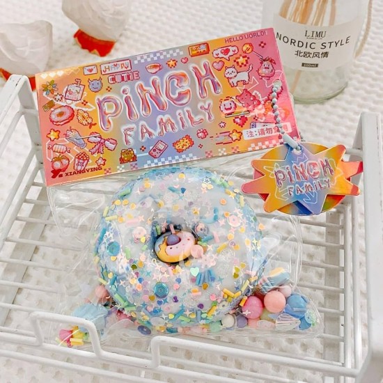 Pinch Family Donut Sticky Squishy Soft Toy -Donut