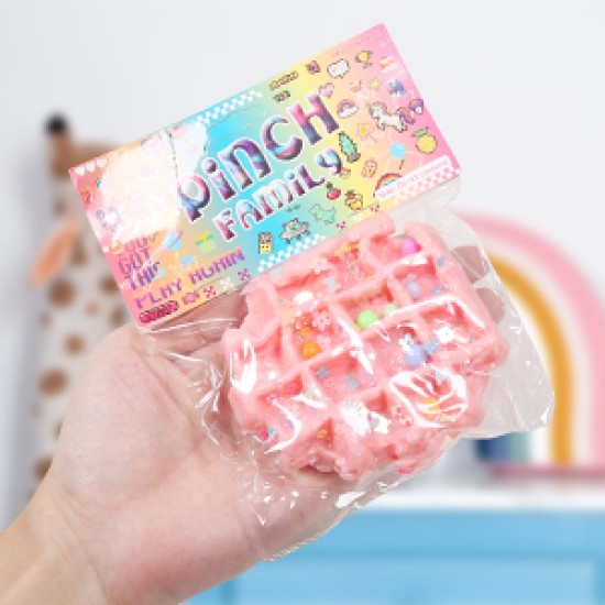 Pinch Family Waffles Sticky Squishy Soft Toy -Βάφλα