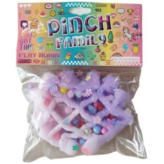 Pinch Family Waffles Sticky Squishy Soft Toy -Βάφλα Μωβ