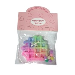 Pinch Family Waffles Sticky Squishy Soft Toy -Βάφλα Rainbow 9 X 8 Cm
