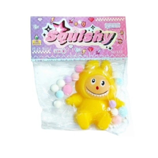 Pinch Family Antistress Squishy Antistress Squishy Labubu 9cm Κίτρινο