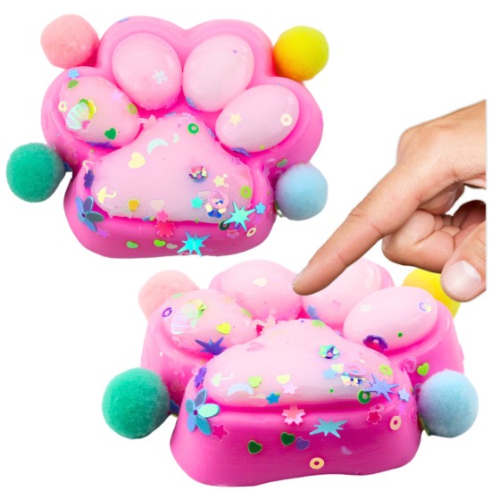 Pinch Family Antistress Squishy Πατούσα Αφρώδες Ροζ Pon Pon 2 τμχ