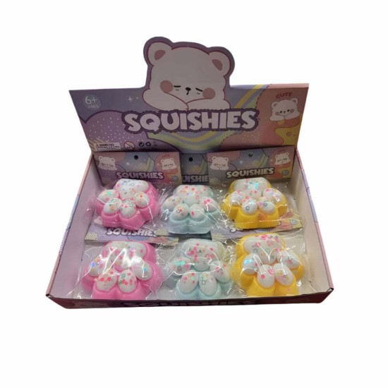 Pinch Family Cat Paw Sticky Squeeze Soft Toy -Πατούσα Αφρώδες Πολύχρωμο (Διάφορα Σχέδια) 1τμχ