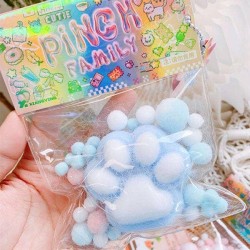 Pinch Family Cat Paw Sticky Squeeze Soft Toy -Μαλακή Πατούσα Γαλάζιο