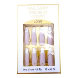 Τεχνητά νύχια NAIL FAIRY PREMIUM SERIES Pink/White 12 τμχ 
