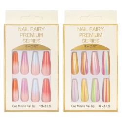 Τεχνητά νύχια NAIL FAIRY PREMIUM SERIES Rainbow 12 τμχ 