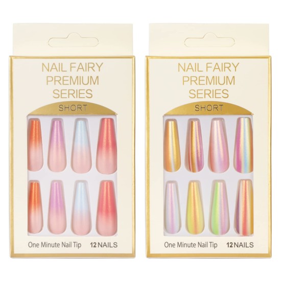 Τεχνητά νύχια NAIL FAIRY PREMIUM SERIES Rainbow 12 τμχ Τεχνητά νύχια NAIL FAIRY PREMIUM SERIES Rainbow 12 τμχ