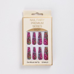 Τεχνητά νύχια NAIL FAIRY PREMIUM SERIES Pink Colourful 12 τμχ 