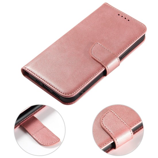 Wallet Case with Stand for iPhone 15 Pro Max Magnet Case - Ροζ Wallet Case with Stand for iPhone 15 Pro Max Magnet Case - Ροζ