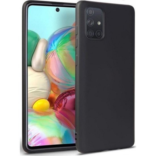 Soft Matt Case Gel TPU Cover for Samsung Galaxy A71 - Μαύρο