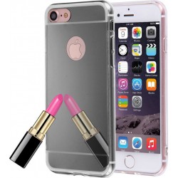 iPhone 7 Θήκη Σιλικόνης Καθρέφτηs Χρυσή Silicone Case Mirror Grey