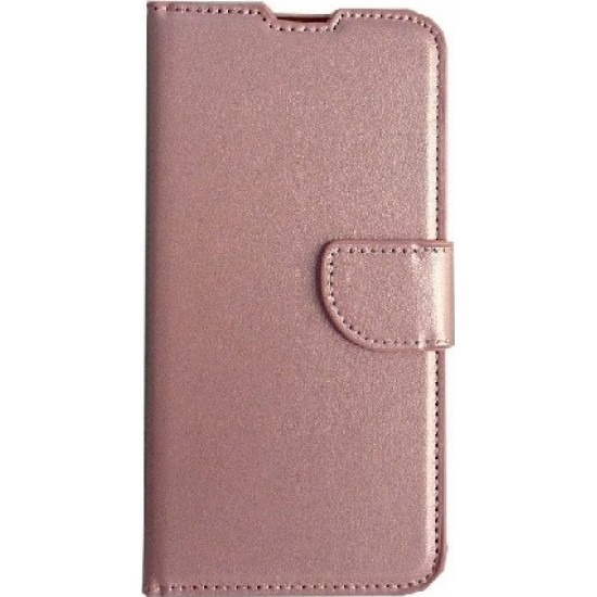 Samsung Galaxy A12 Book Stand Case/Θήκη Βιβλίο ΟΕΜ Ροζ Χρυσό