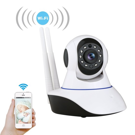 Ασύρματη IP WiFi/Ethernet Κάμερα HD 720p Pan/Tilt με Αισθητήρα Κίνησης, Νυχτερινή Λήψη, Ειδοποίηση στο Κινητό, Μικρόφωνο, Ηχείο, 2 Κεραίες & Micro SD
