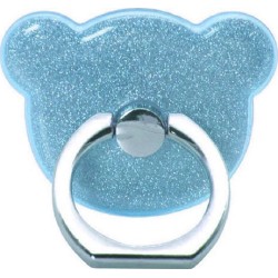 Teddy Bear Ring Stand Holder 360 Degree Rotation with Glitter - Blue 