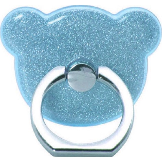 Teddy Bear Ring Stand Holder 360 Degree Rotation with Glitter - Blue