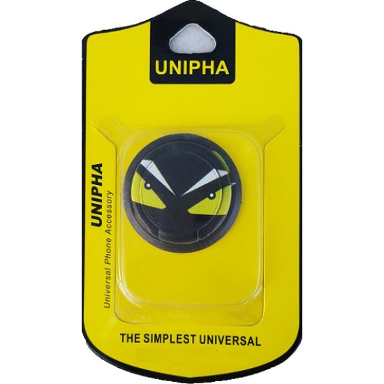 Universal UNIPHA 360 Rotating Finger Ring Holder and Stand for Smartphone Tablet in Design Angry Face (oem)