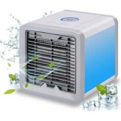Φορητό Κλιματιστικό Air Cooler Ανεμιστήρας και Υγραντήρας 600ml 3 Ταχυτήτων 10W Λευκό
