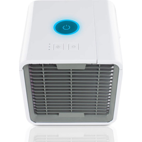 Φορητό Air Cooler, 4-σε-1 Μικρό Κλιματιστικό - Υγραντήρας - Συσκευή Αρωματοθεραπείας, με 3 ταχύτητες & 7 χρώματα LED