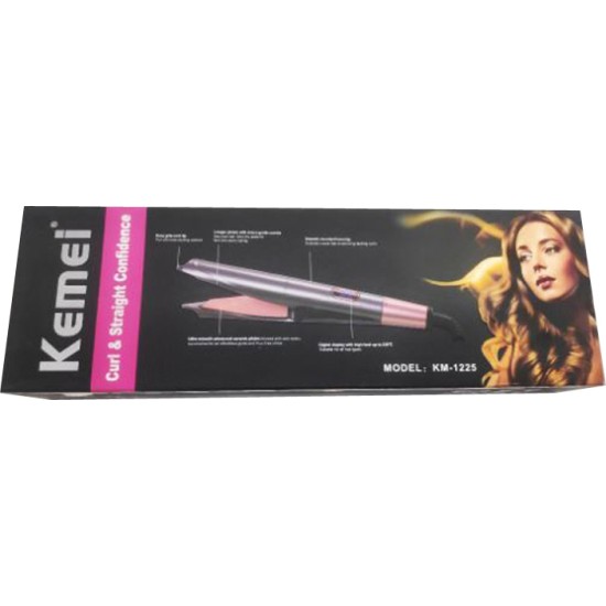 Επαγγελματική Μπουκλιέρα Μαλλιών - Curl & Straight Confidence - KM-1225 - Kemei