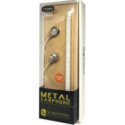 Hands-Free Ακουστικά Yookie Y621 In-ear Metal Earphone Λευκό