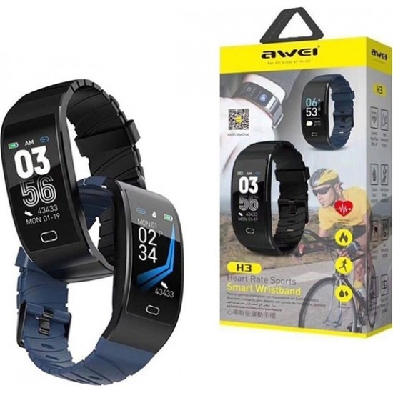 Awei H3 Έξυπνο Ρολόι Μέτρησης σφυγμών Heart Rate Smart Sports Wristband Μαύρο