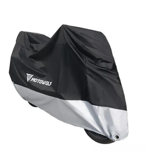 Motowolf 210d Motorcycle Cover Size 245x105x125 Waterproof Sun Wind Rain Protection Soft Interior