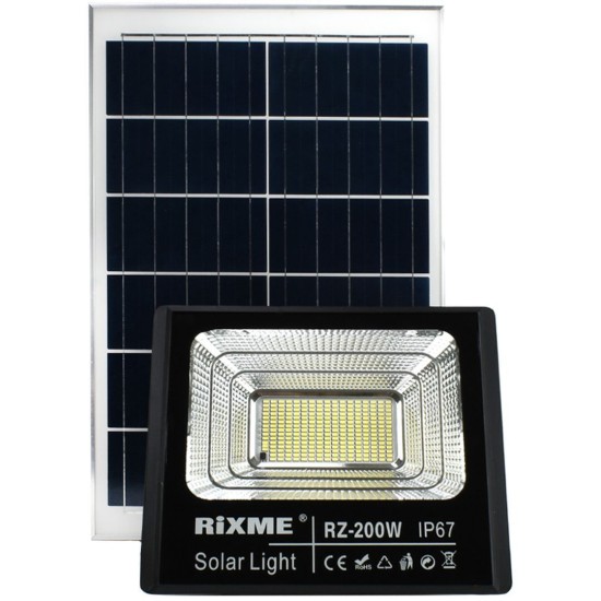 Ηλιακός Προβολέας 253LED 200W Λευκού Φωτισμού IP67 RiXME RZ-JBP200W – Μαύρο