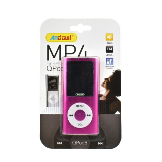 Andowl QPOD5 MP4 Player με Οθόνη 1.8" Φούξια