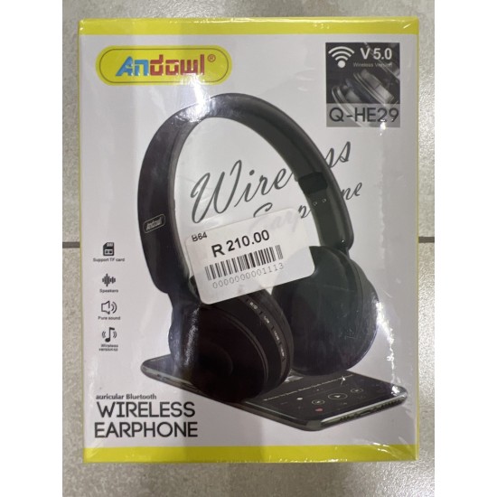 Andowl Q-HE29 Bluetooth Wireless Over Ear Hi-Fi Headphones Μαύρο