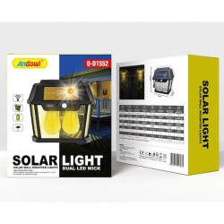 Andowl Qd1552 Επιτοίχιο Ηλιακό Φωτιστικό με Φωτοκύτταρο