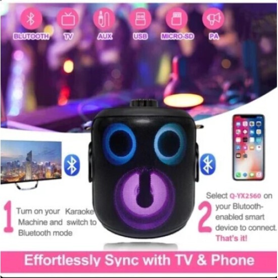 Andowl Ηχείο Karaoke με Ασύρματα Μικρόφωνα Κόκκινο Q-YX2560