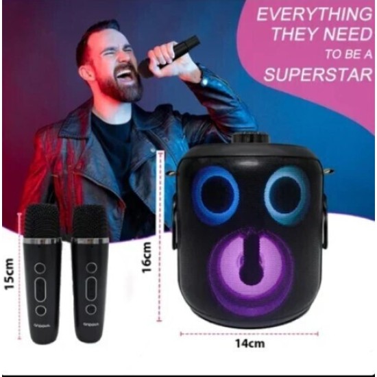 Andowl Ηχείο Karaoke με Ασύρματα Μικρόφωνα Κόκκινο Q-YX2560