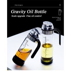 Γυάλινο μπουκάλι λαδιού αυτόματο με δοσομετρητή λαδιού & Μετρητή 500ml