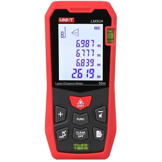 UNI-T laser μετρητής απόστασης LM50A, m/ft/in, 50m