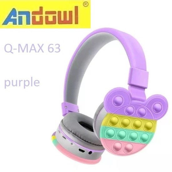 Andowl Q-MAX63 Ασύρματα/Ενσύρματα On Ear Ακουστικά με 5 ώρες Λειτουργίας Μωβ Andowl Q-MAX63 Ασύρματα/Ενσύρματα On Ear Ακουστικά με 5 ώρες Λειτουργίας Μωβ