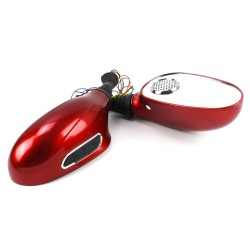 Universal Καθρέπτες Μηχανής με Ηχείο/FM/Radio/MP3 2x10W 12V SD/MMC OEM 801 – Κόκκινο