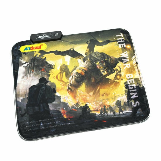 Gaming MousePad The War Begins με RGB LED Περίγραμμα 25x30cm Andowl Q-R20